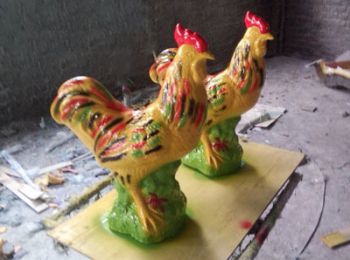 Tượng gà trống gà mái